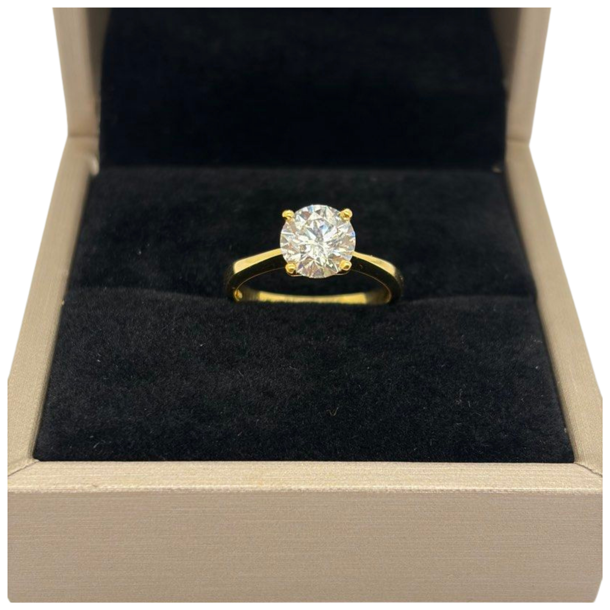 18K Yellow Gold Natural Diamond Ladies Ring