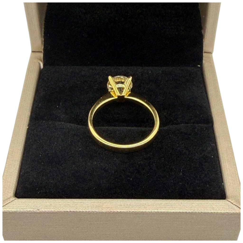 18K Yellow Gold Natural Diamond Ladies Ring