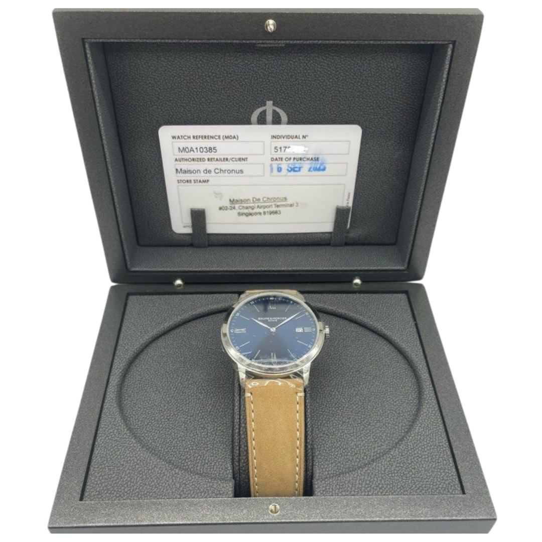 Baume & Mercier Classima MOA10385 40mm Quartz Blue Dial Watch