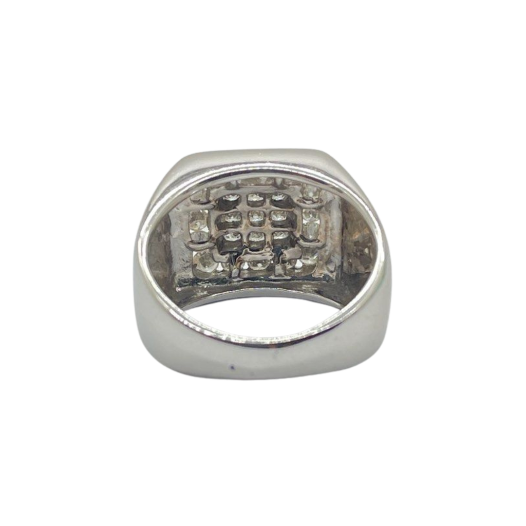 18K White Gold Natural Diamond Men’s Ring
