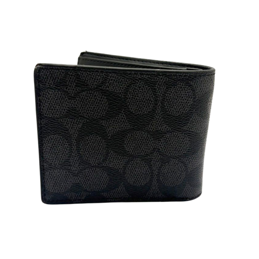 Coach Men Bi-Fold Wallet in Signature Canvas, Black