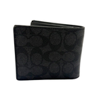 Coach Men Bi-Fold Wallet in Signature Canvas, Black