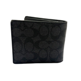 Coach Men Bi-Fold Wallet in Signature Canvas, Black