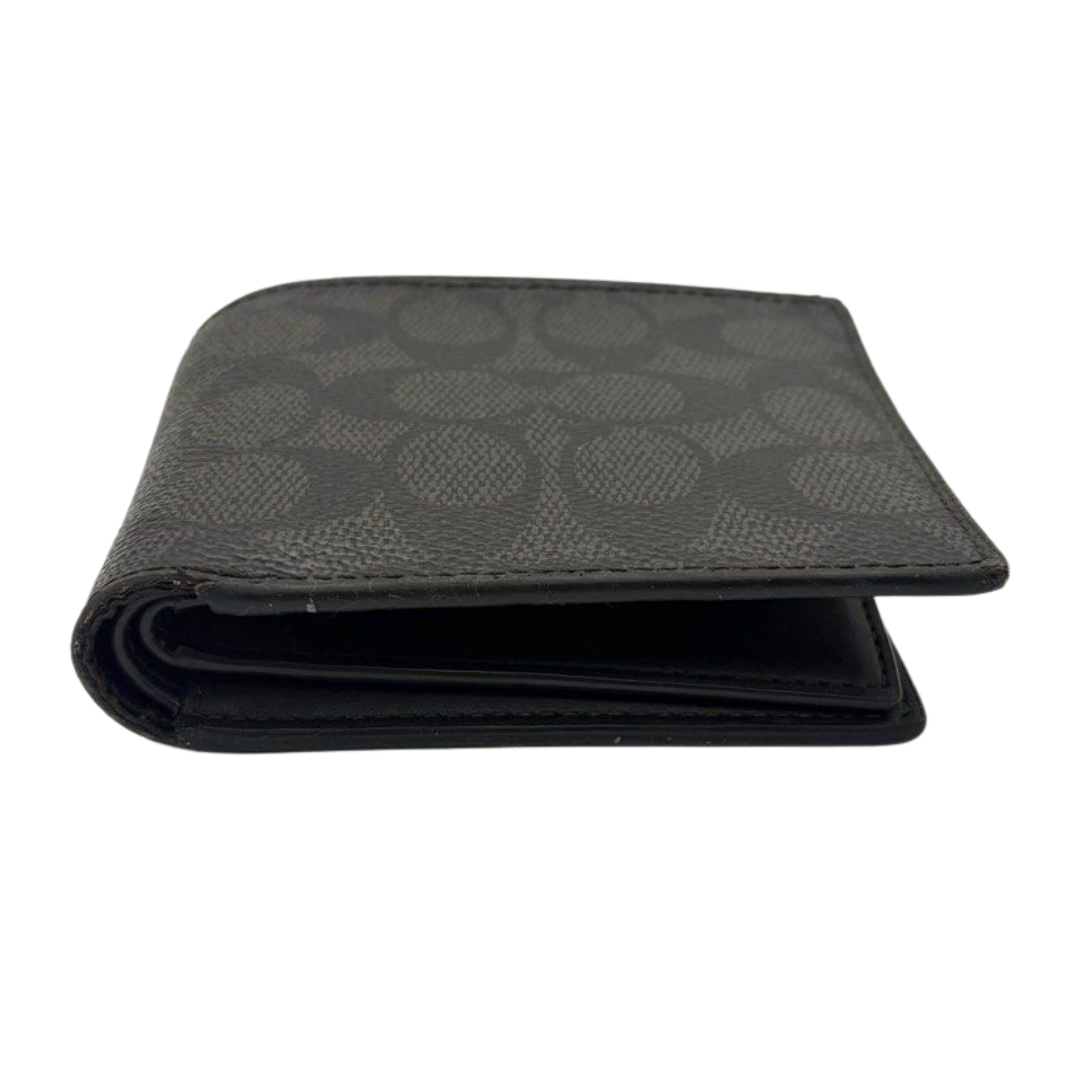Coach Men Bi-Fold Wallet in Signature Canvas, Black