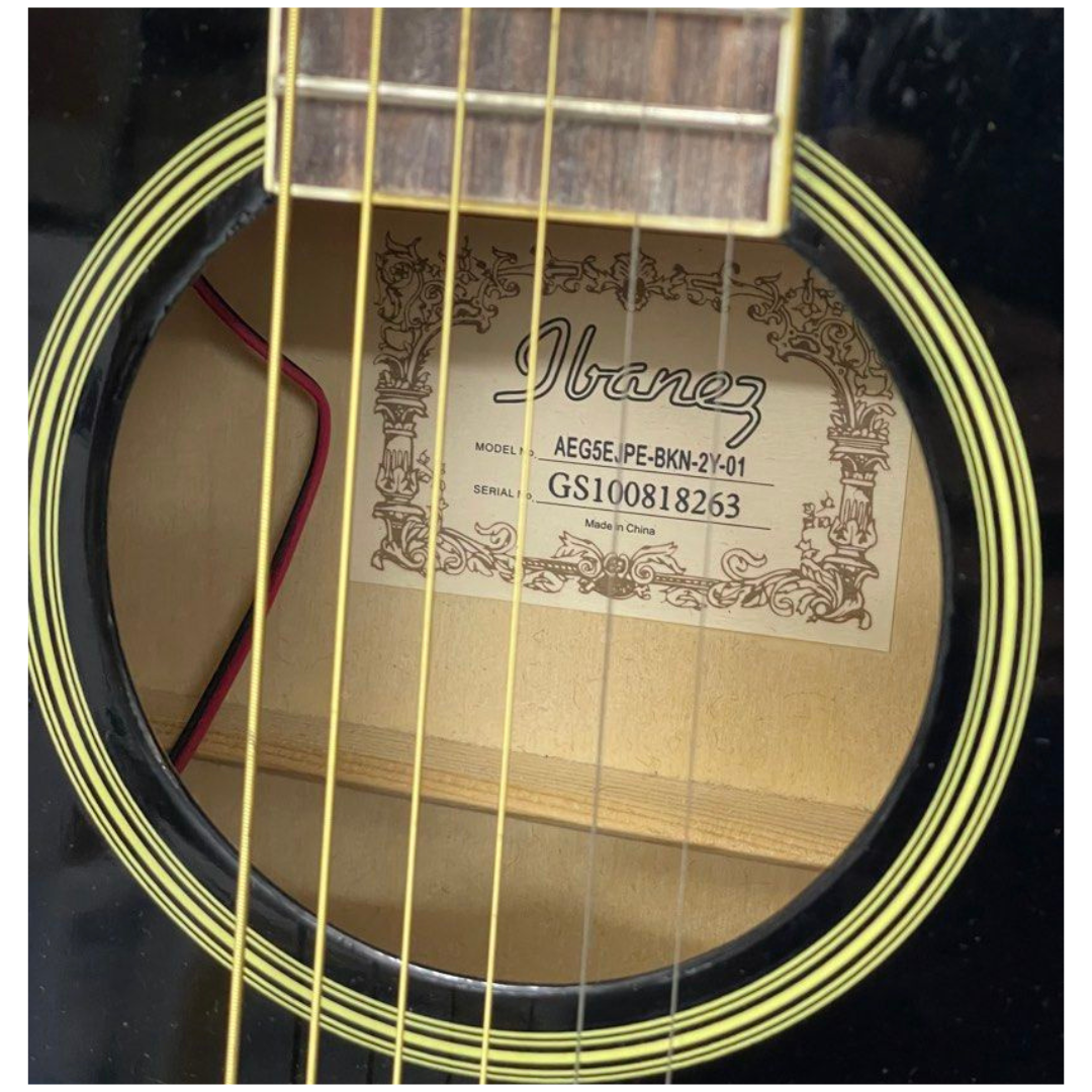 Ibanez AEG5EJP-BK-2Y-01 Semi-Acoustic Guitar, Black