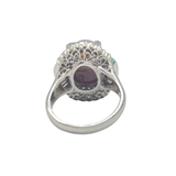 PT900 Natural Blue Star Sapphire & Diamond Ladies Ring
