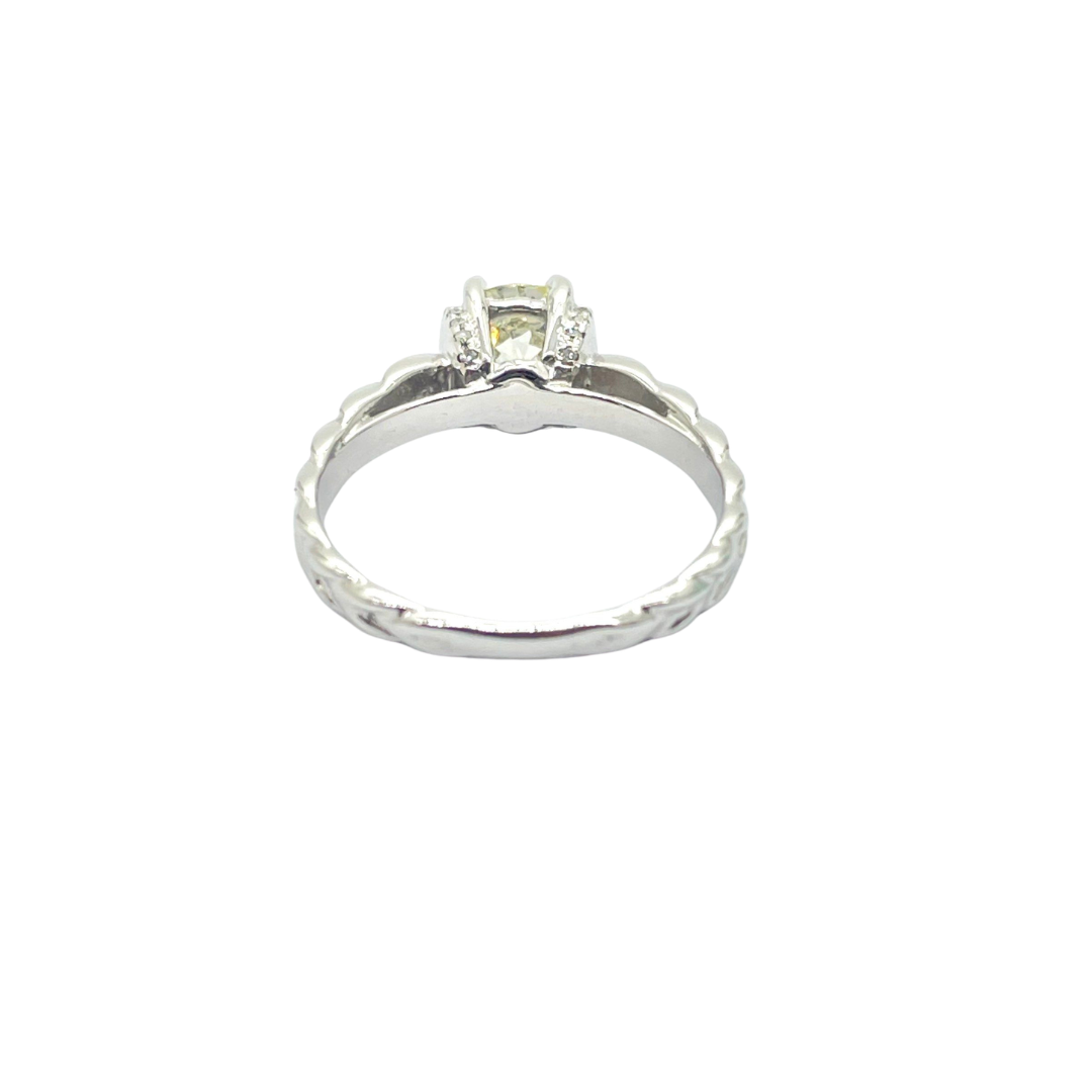 18K White Gold Natural Diamond Ring