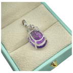 750 White Gold Natural Amethyst & Diamond Pendant