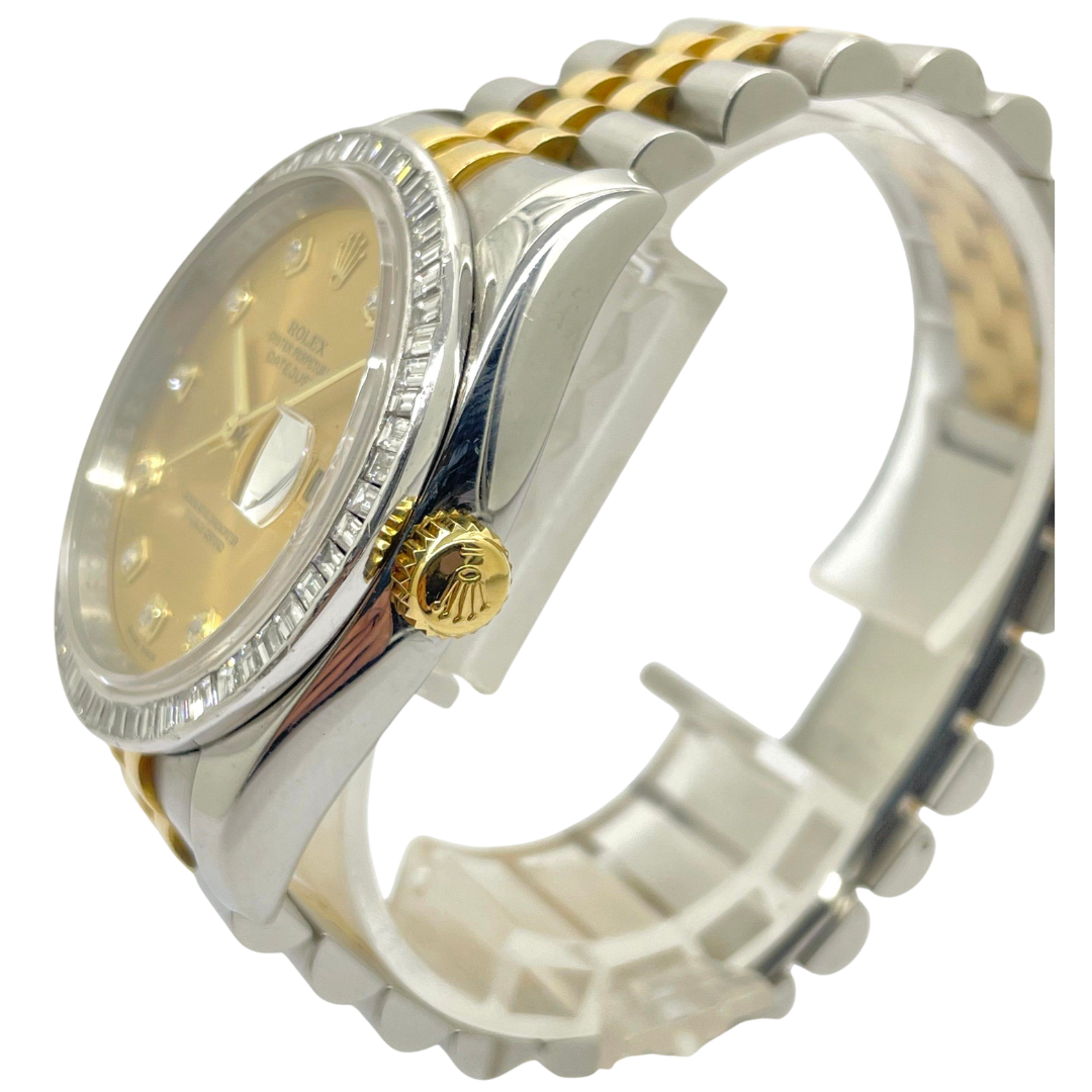 Rolex Datejust 116233 36mm Half Gold Diamond Bezel and Index Gold Dial Automatic Watch