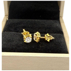 850 Yellow Gold Natural Diamond Earring