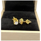 850 Yellow Gold Natural Diamond Earring