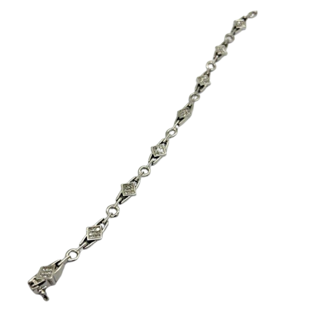 750 White Gold Natural Diamond Bracelet