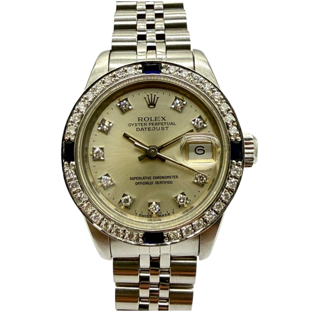 Rolex Datejust 69174 26mm Automatic Silver Diamond Dial Watch