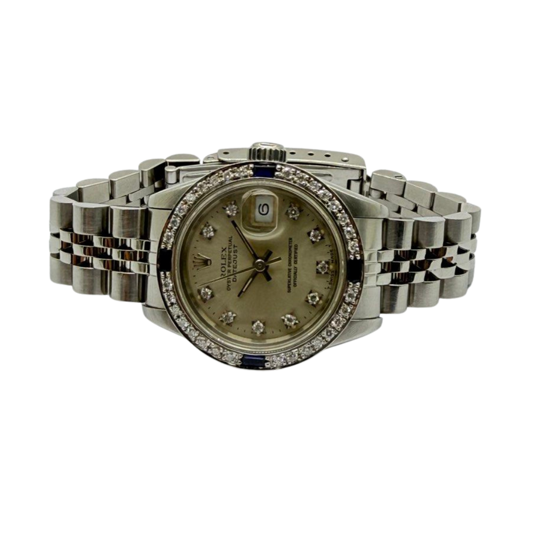 Rolex Datejust 69174 26mm Automatic Silver Diamond Dial Watch