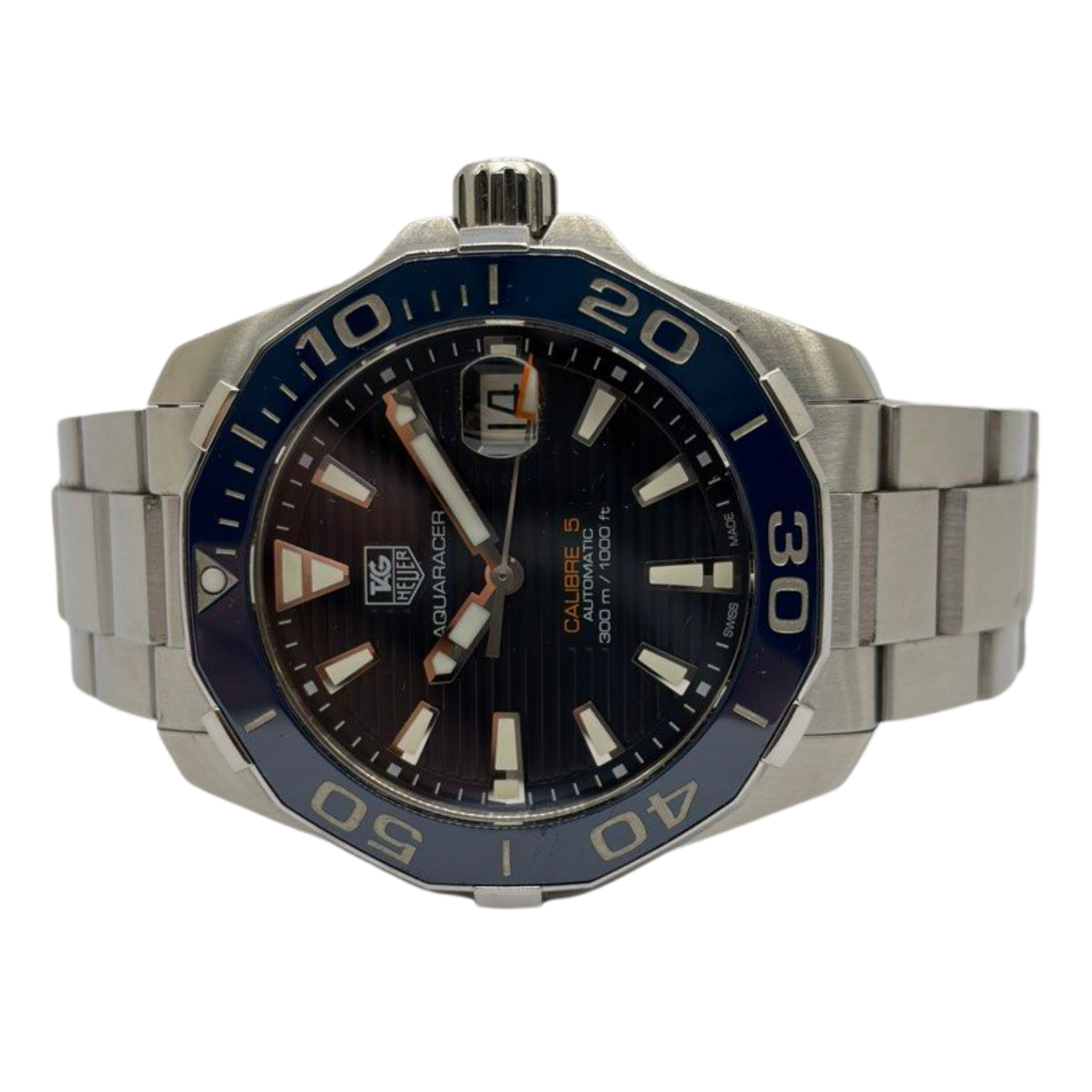 Tag Heuer Aquaracer Calibre 5 WAY211C 41mm Automatic Blue Dial Watch