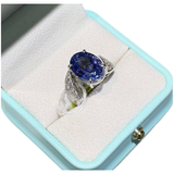 PT950 Natural Tanzanite & Diamond Ring