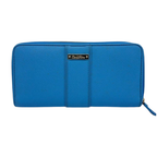 Carlo Rino Zip-Around Wallet, Blue