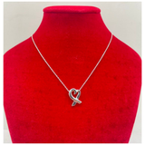 Tiffany 925 Silver Paloma Picasso Loving Heart Necklace