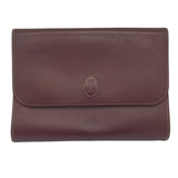 Cartier Must De Cartier Burgundy Leather Clutch Bag
