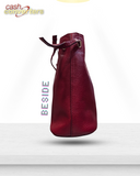 Tory Burch Couro Vermelho Bucket Bag