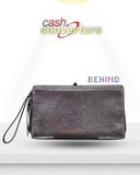 Coach Clutch Metallic Silver