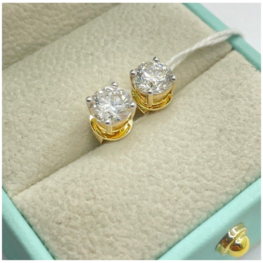 14K Yellow Gold Lab-Grown Diamond Earring