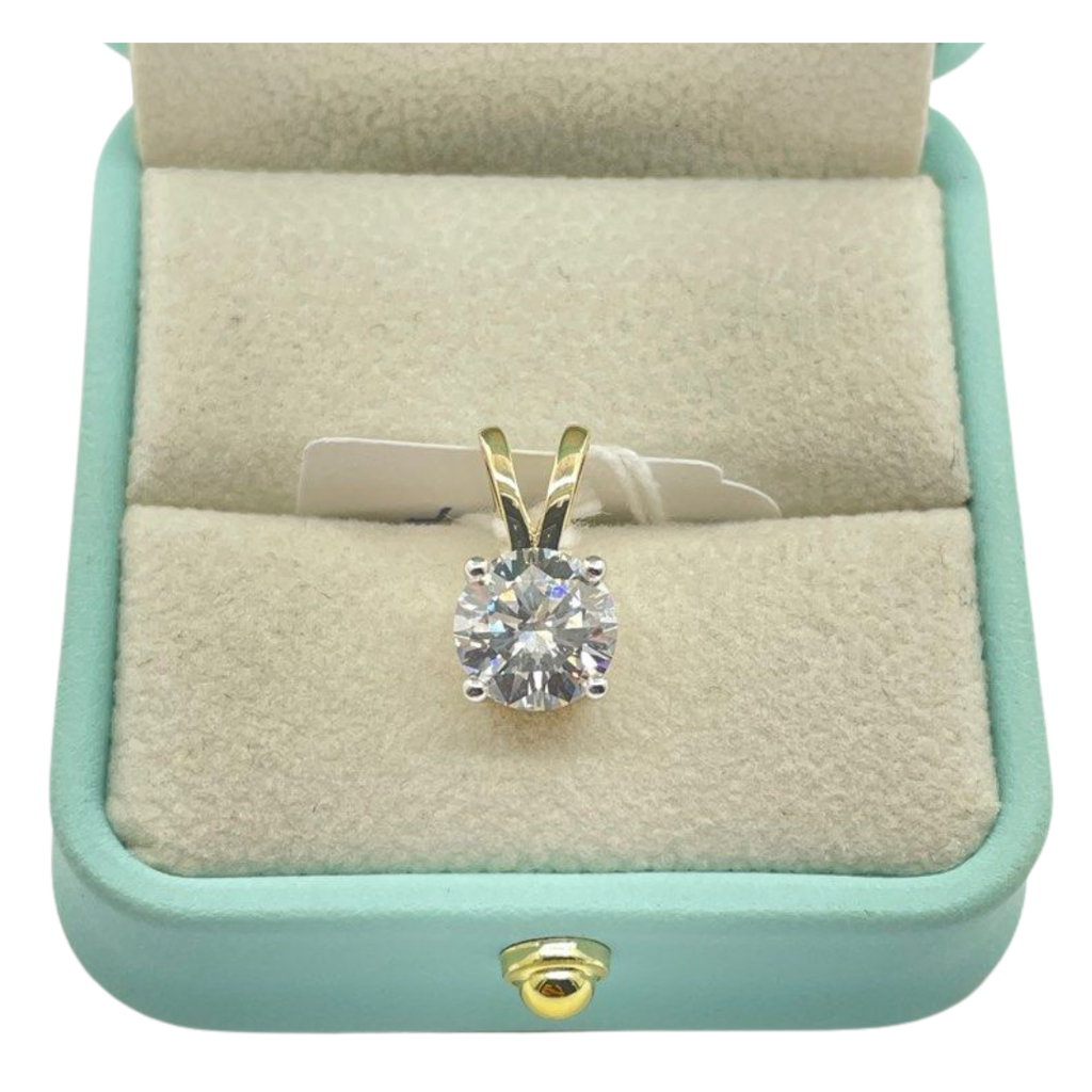 14K Yellow Gold Lab-Grown Diamond Pendant