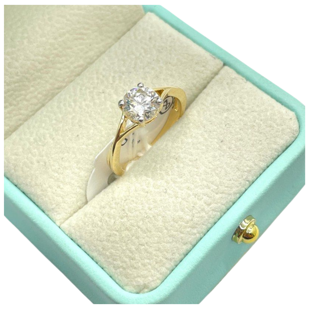14K Yellow Gold Lab-Grown Diamond Ring, D1=1.16