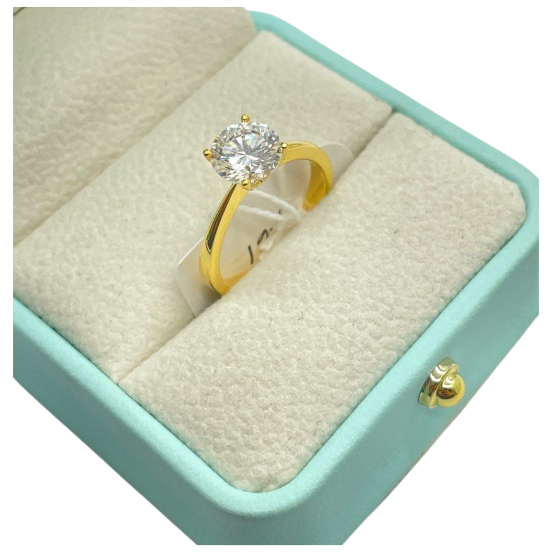 14K Yellow Gold Lab-Grown Diamond Ring, D1=1.61