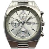 Seiko 7T62-ODK0 37mm Chronograph Quartz Silver Dial Watch Vintage