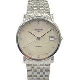 Longines Elegant Collection 34.5mm Automatic Mother of Pearl Dial Diamond Index Watch