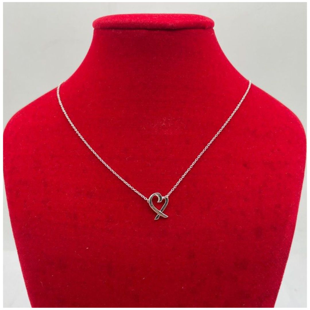 Tiffany 925 Silver Necklace, Paloma Picasso Loving Heart