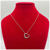 Tiffany 925 Silver Necklace, Elsa Peretti Open Heart