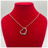 Tiffany 925 Silver Necklace, Elsa Peretti Open Heart