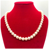 Natural Pearl Necklace with Silver Clasp