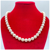 Natural Pearl Necklace with Silver Clasp