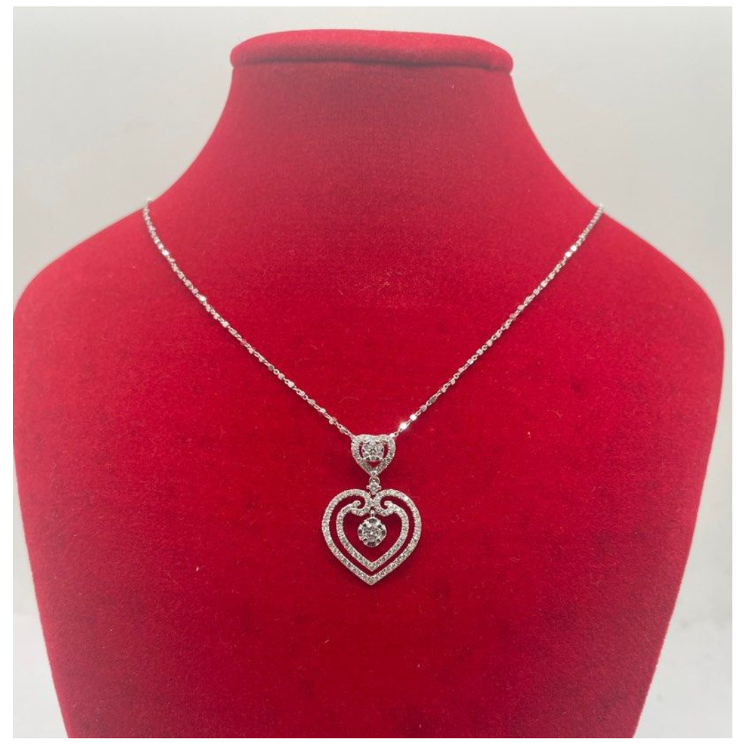 750 White Gold Natural Diamond Necklace Main image