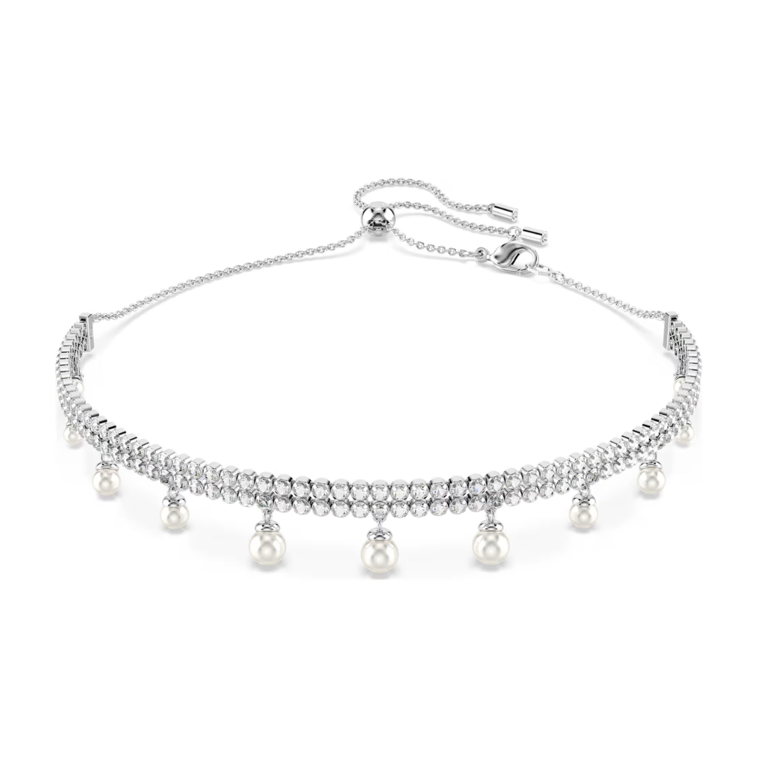 Ariana Grande x Swarovski 5720865 Crystal Pearl Rhodium Plated Choker