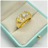850 Yellow Gold Natural Diamond Men's Ring