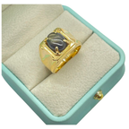 18K Yellow Gold Natural Star Sapphire (Un-heated) Men’s Ring