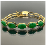 18K Yellow Gold Natural Jadeite (Type-A) Bracelet