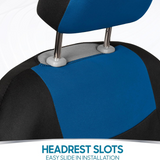 BDK PolyPro Car Seat Covers Full Set in Blue on Black