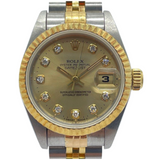 Rolex Datejust 69173 26mm Half Gold Diamond Automatic Gold Dial Watch