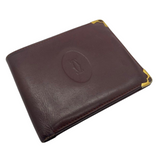 Cartier Must De Cartier Burgundy Leather Bi-fold Wallet