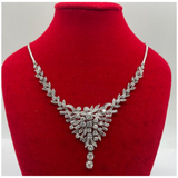 18K White Gold Natural Diamond Necklace