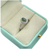 PT900 Natural Alexandrite Cat’s Eye & Diamond Ladies Ring
