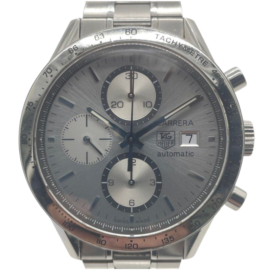 Tag Heuer Calibre 16 41mm Automatic Chronograph Silver Dial Watch Main image