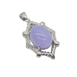 PT900 Lavender Jade & Diamond Pendant