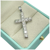 White Gold Natural Diamond Cross Pendant