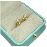 20K Yellow Gold Natural Diamond Earring